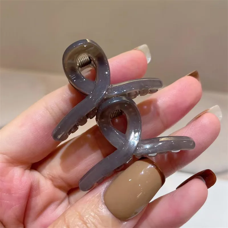 Simple And Sweet Cross-Grip Half-Tied Small Jelly-Colored Hair Clip For Broken Hair image 5