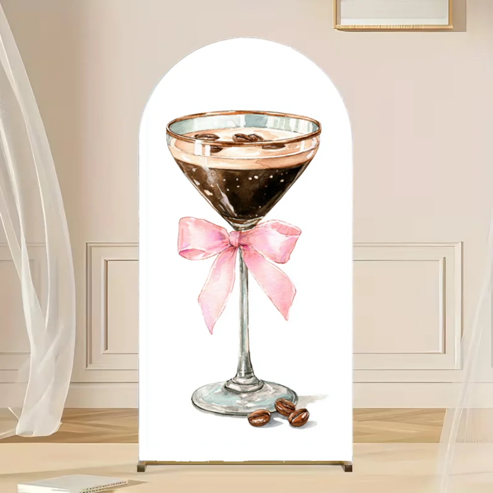 2-Sided Arch Cover Coffee Bean Baby Blooming Decoration Backdrop Wall Newbron 1st Birthday Party Photo Banner Props