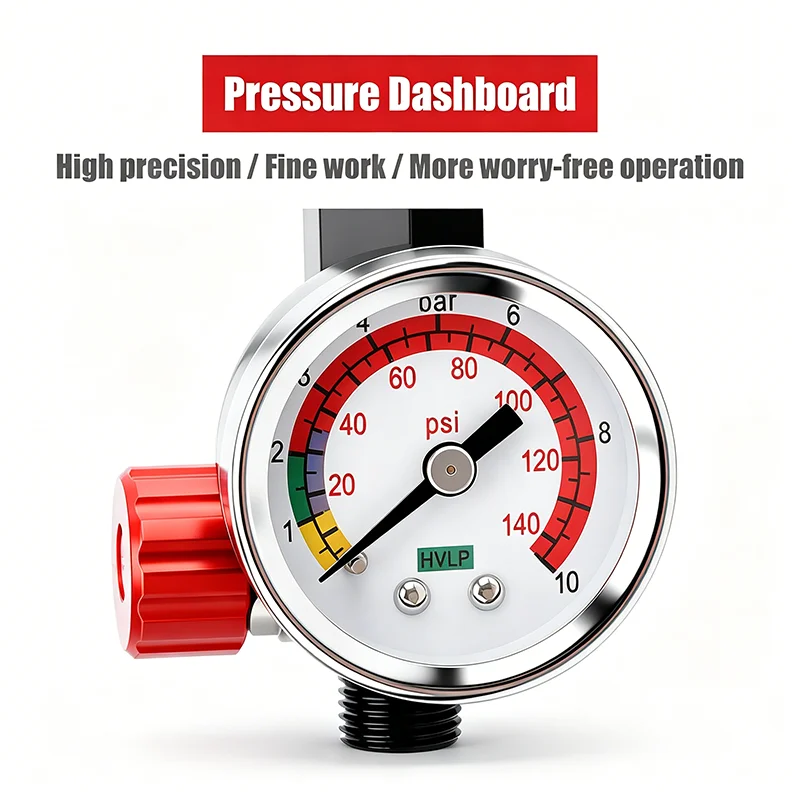 AEROPRO Air Compressor Regulator Spray Gun Air Pressure Controlle With Pressure Gauge 1/4