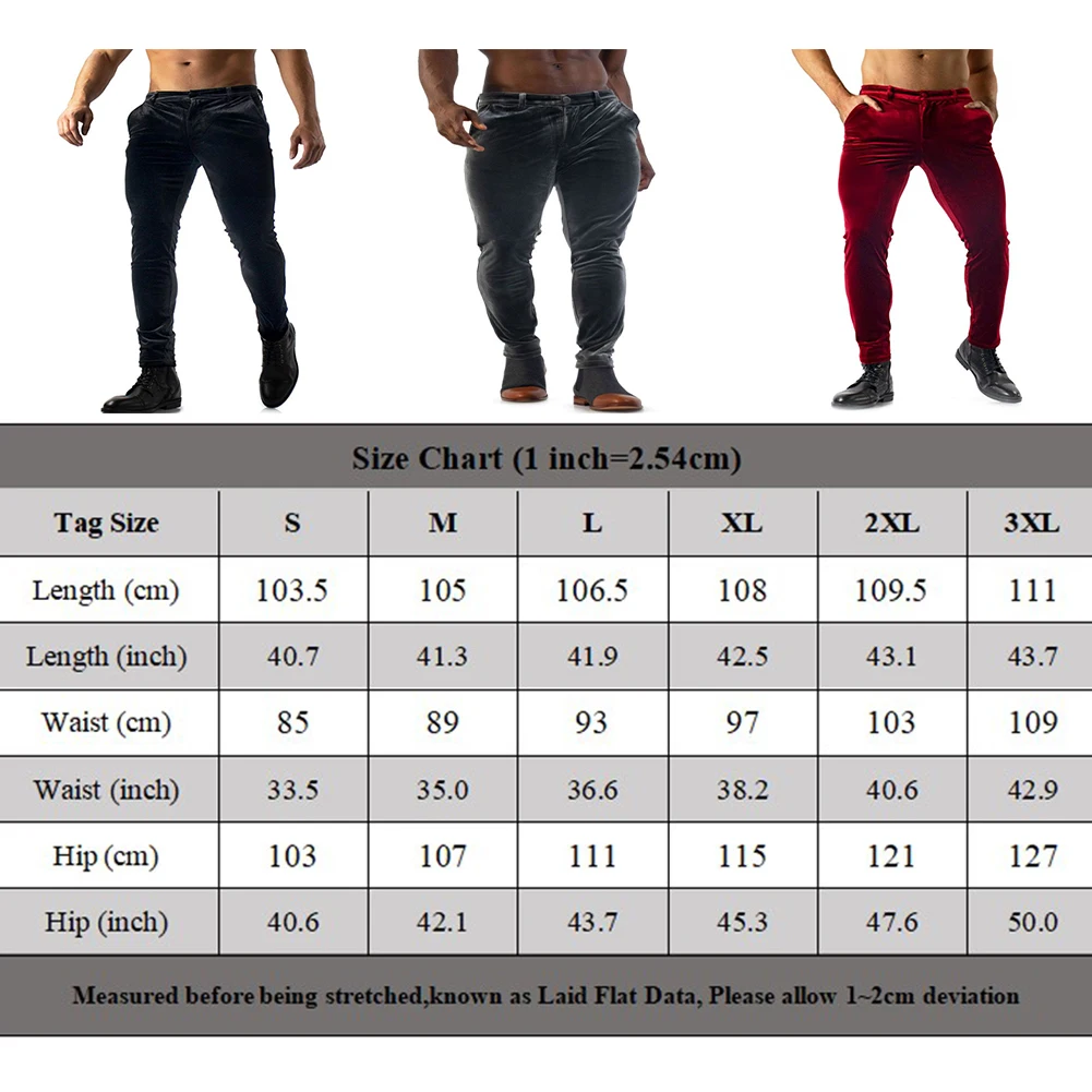 Pantaloni a matita in morbido velluto primavera autunno da uomo Pantaloni slim eleganti vintage moda tinta unita non elasticizzata