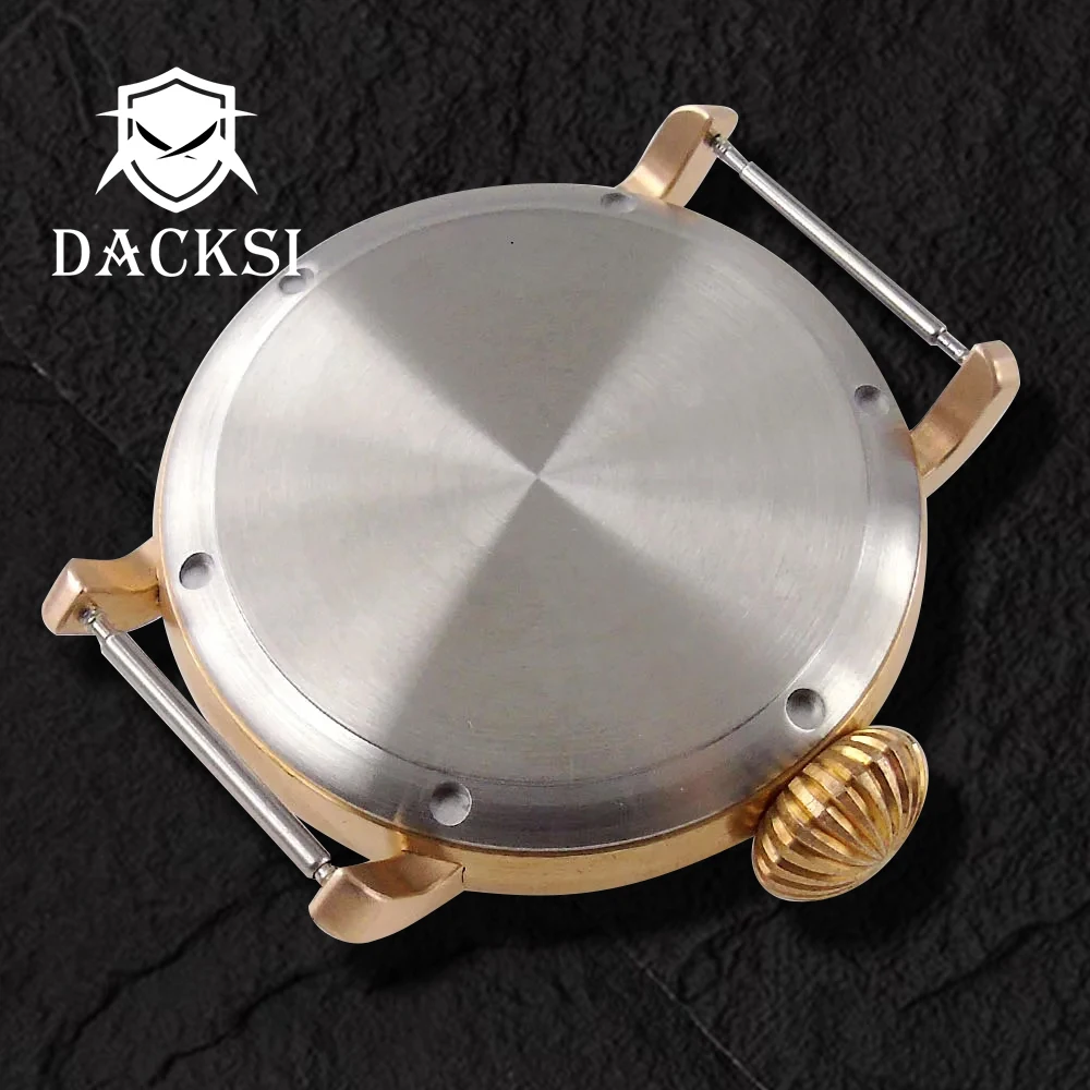 DACKSI 46mm Real Cusn8 Bronze/Stainless Steel Big Watch Case Sapphire Crystal Screw Crown NH34 NH35 NH36 ETA2824 PT5000 Movement