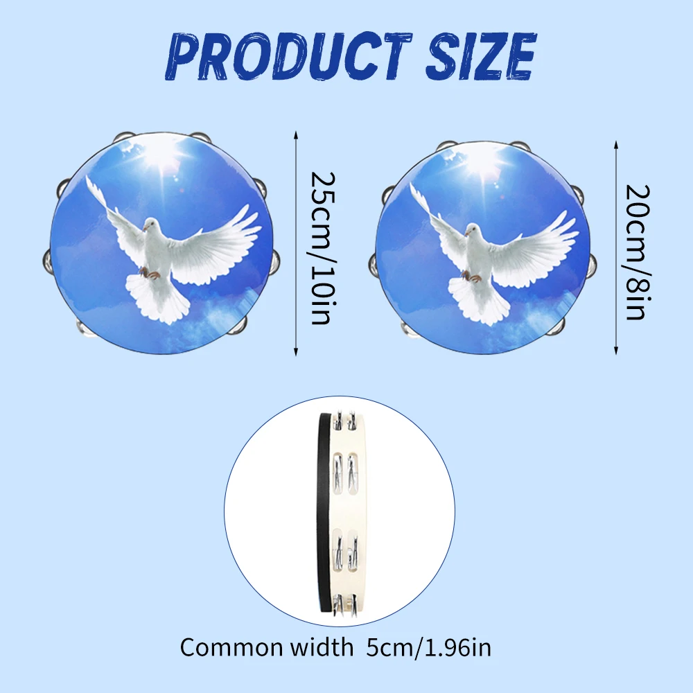 Бубен 8 дюймов 10-дюймовый ручной деревянный бубен металлические джинглы музыкальный инструмент ритм ударный бубен