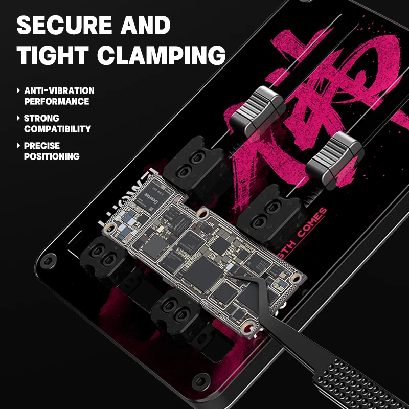 LUOWEI LW-AP06 Dispositivo in vetro temperato a doppio asse Resistenza alle alte temperature per lo strumento di riparazione della saldatura della scheda madre del telefono cellulare