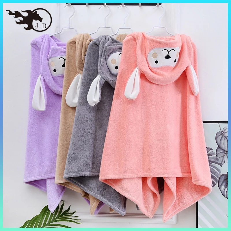 الأطفال الكرتون لطيف عباءة منشفة استحمام المرجان المخملية دش هود لينة ماصة الطفل الدافئة الخريف الشتاء الفتيان الفتيات الدفء