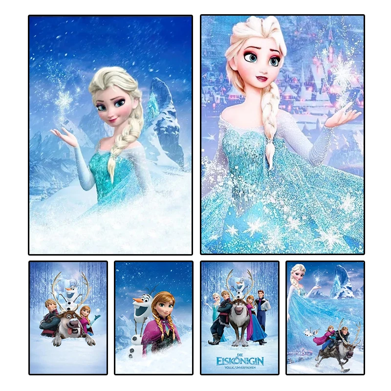 

Disney Frozen Classic Canvas Painting Anna and Elsa Wall Art Posters Prints Cartoon Children's Room Home Decoration Kids Gifts