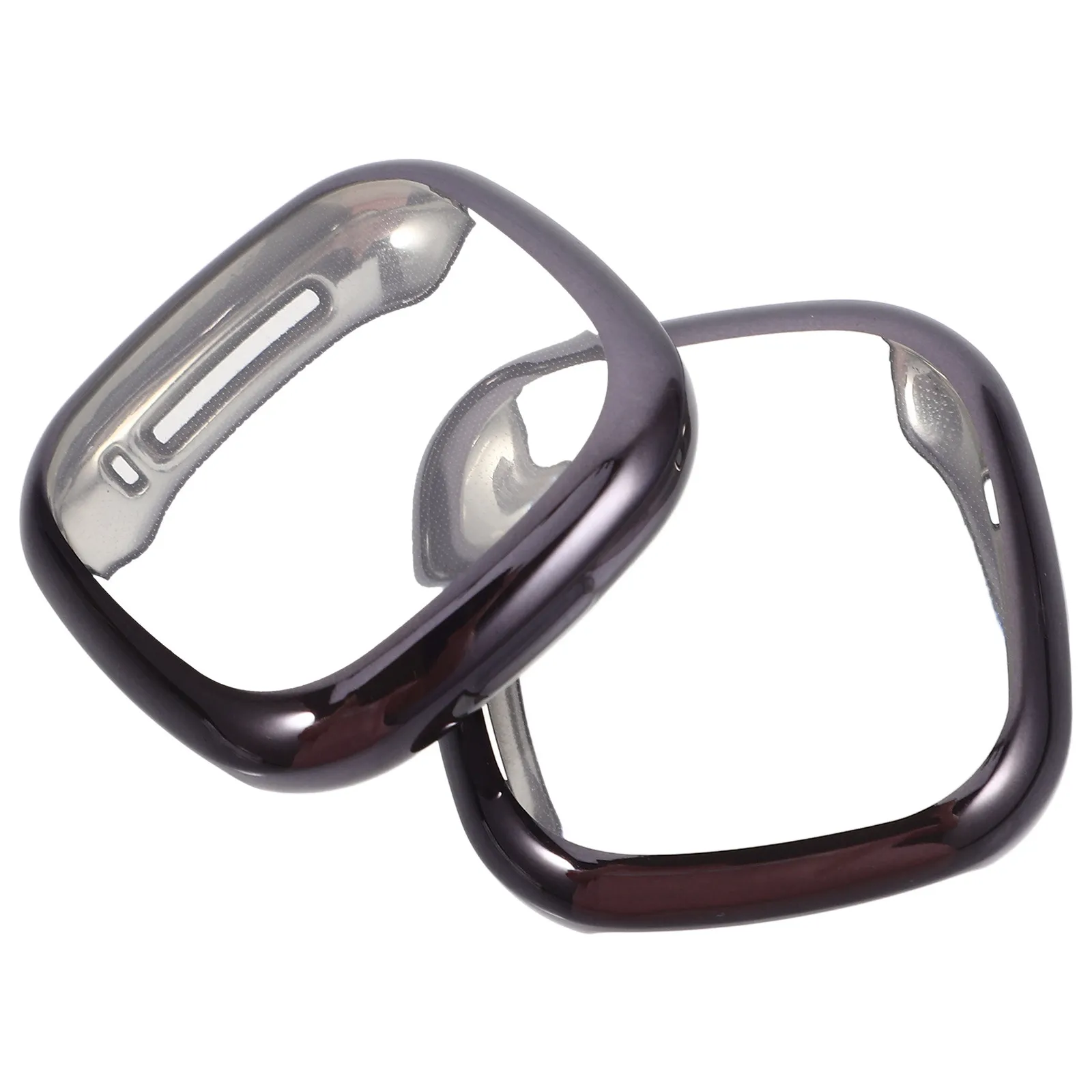 2Pcs Full Coverage Electroplated Tpu Watch Protective Case Shockproof Anti-Scratch Cover Compatible Versa3 Sense