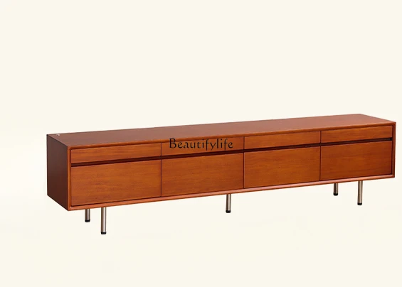 

Retro solid wood TV cabinet Nordic medium and ancient style log TV cabinet