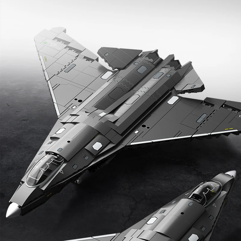 

Sixth Generation Fighter Jet J-50 Building block Military model airplane Educational puzzle assembly ornaments