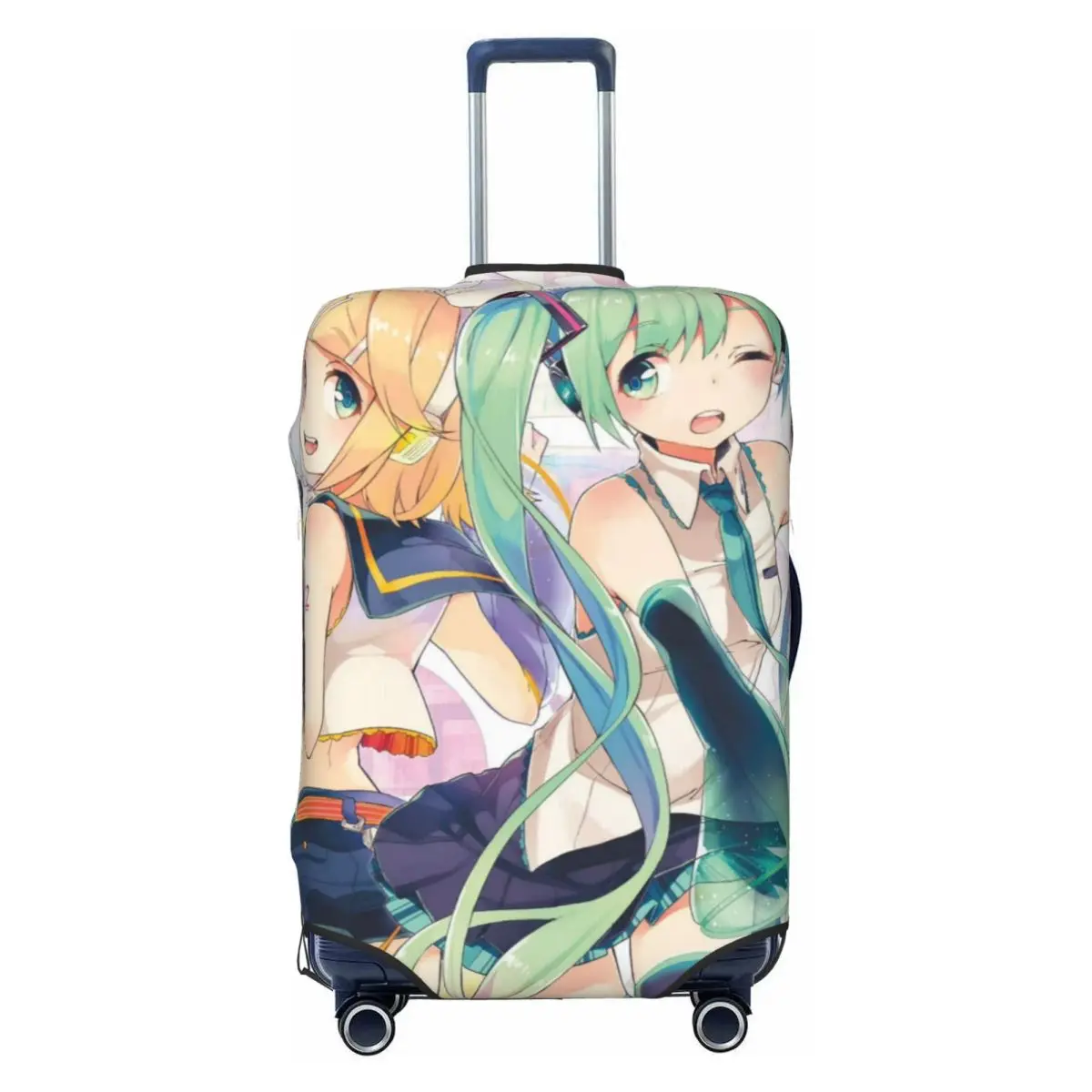 カスタム初音ミク-vocaloid-ロックアニメ荷物カバー弾性旅行スーツケース保護カバー-18-32-インチに適しています