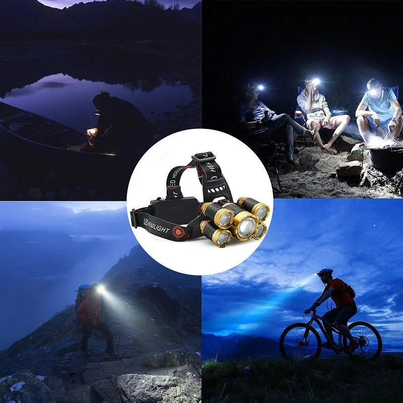 Ceholyd Led Headlamp Head Flashlight Waterproof Fishing Torch Lamp XM-L T6 Zoomable for Camping Headlight 18650 Battery