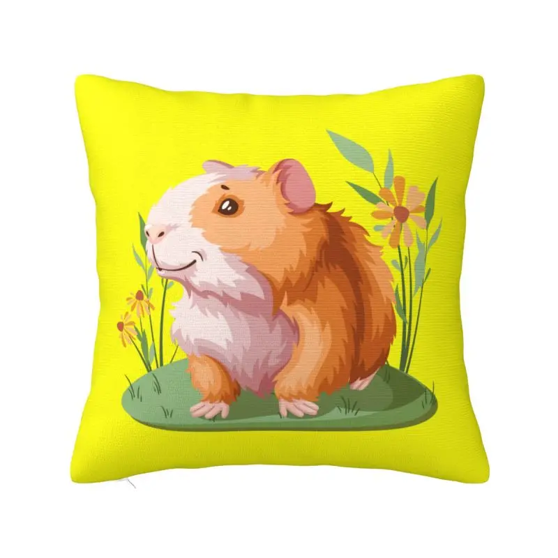 

Kawaii Guinea Pig Flower Pillow Case Sofa Pet Animal Modern Cushion Cover Velvet Pillowcase