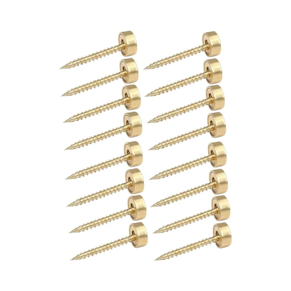 Solid Brass Decorative Mirror Screws With Ornamental, Flat Head Self‑Tapping Fasteners, Stylish Hardware For Mirror