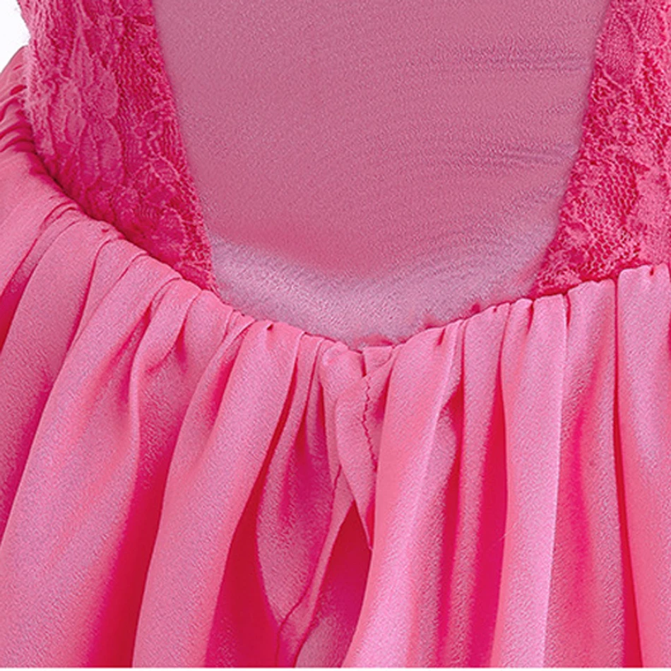 Peach Princess Dress For Girl Costume Kids Cosplay Pink Lace Clothes Children Performance Birthday Carnival Party Outfits 2-10T view 6