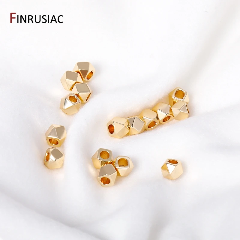 2mm/2.5mm/3mm/4mm 14K Gold Plated Brass Irregular Spacer Beads Loose Beads For Jewelry Making DIY Jewelry Accessories