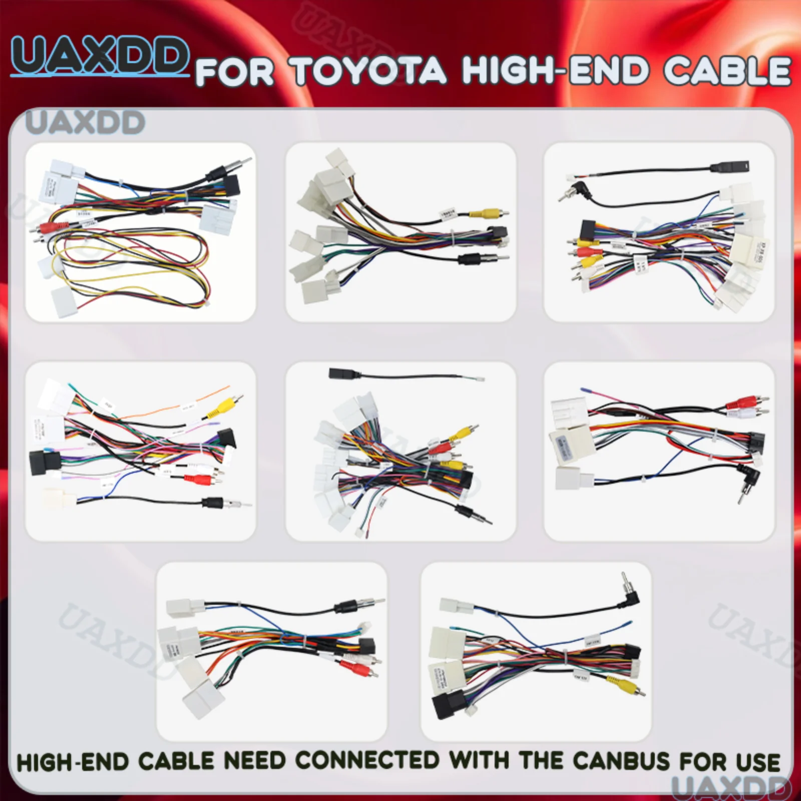 Car FOR TOYOTA RAV4 Corolla 2009 Avalon 2015 Alphard 2018 2023 CAMRY 2014-2019 Prado Cable 2 Din Wire Electric Current Line Lead
