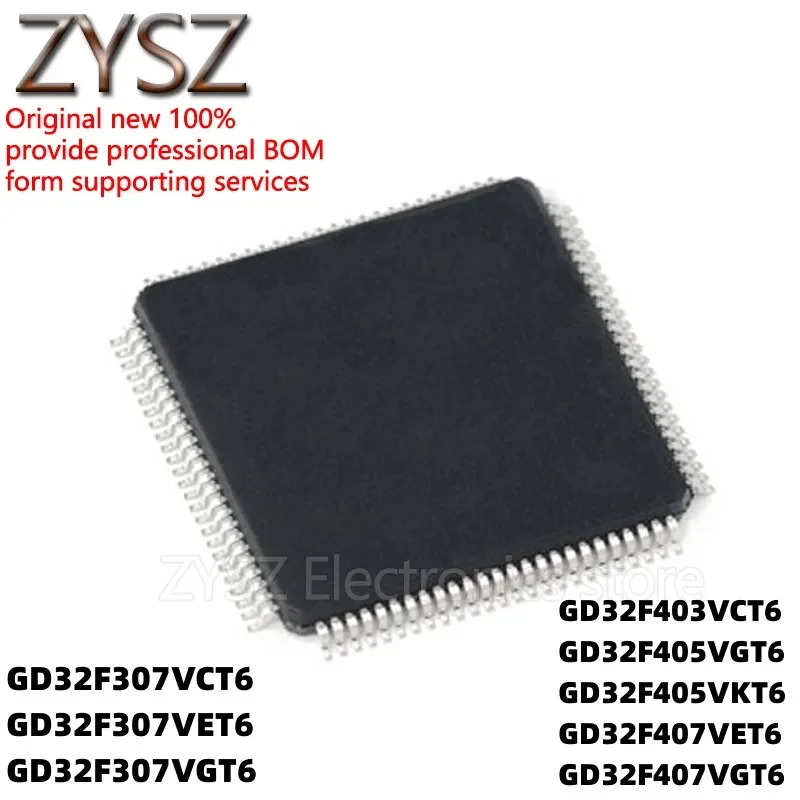 5PCS GD32F307VCT6 32F403 32F405 32F407 VET6 VGT6 VKT6 chip QFP100