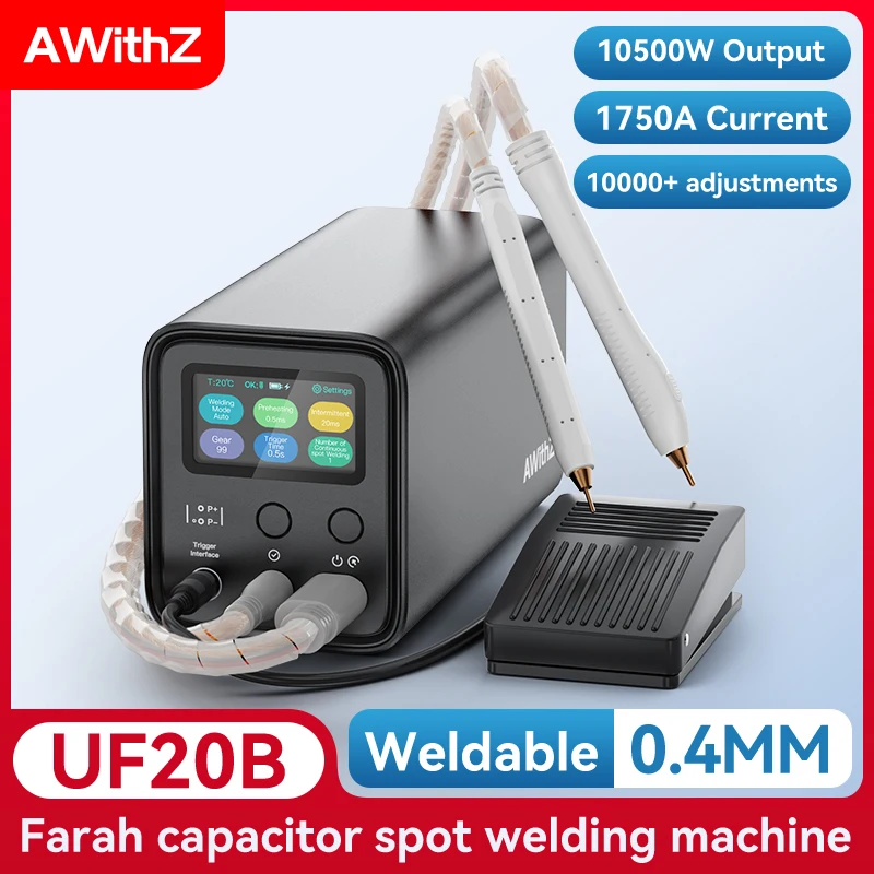 AWithZ 10500W Spot Welder Super Farad Capacitor Spot Welding Machine 18650 Lithium Battery DIY Nickel Sheet Welding Machine EU