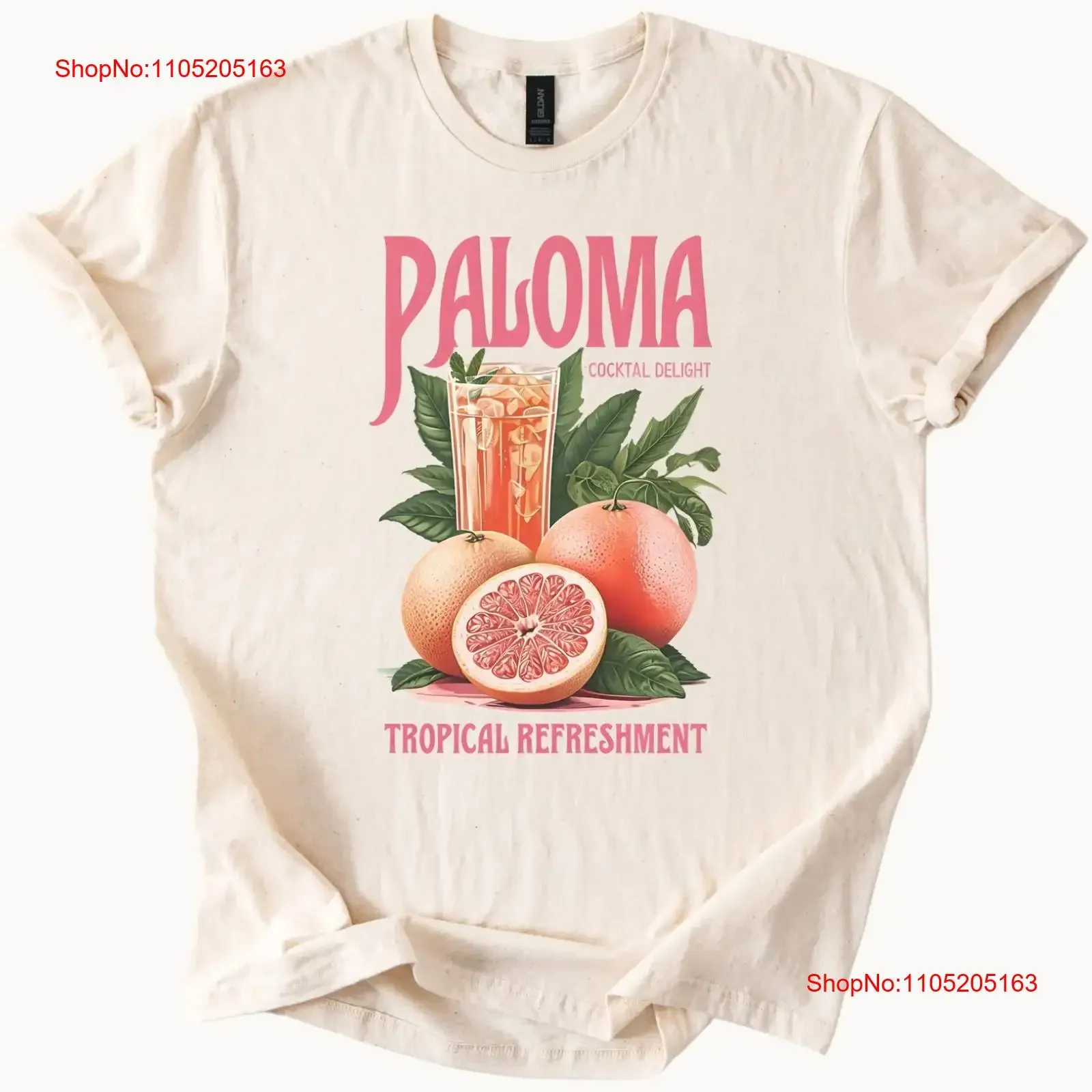 Paloma cocktail t camisa toranja bebida frutas tropicais estética vintage lavado macio confortável unisex versátil elegante