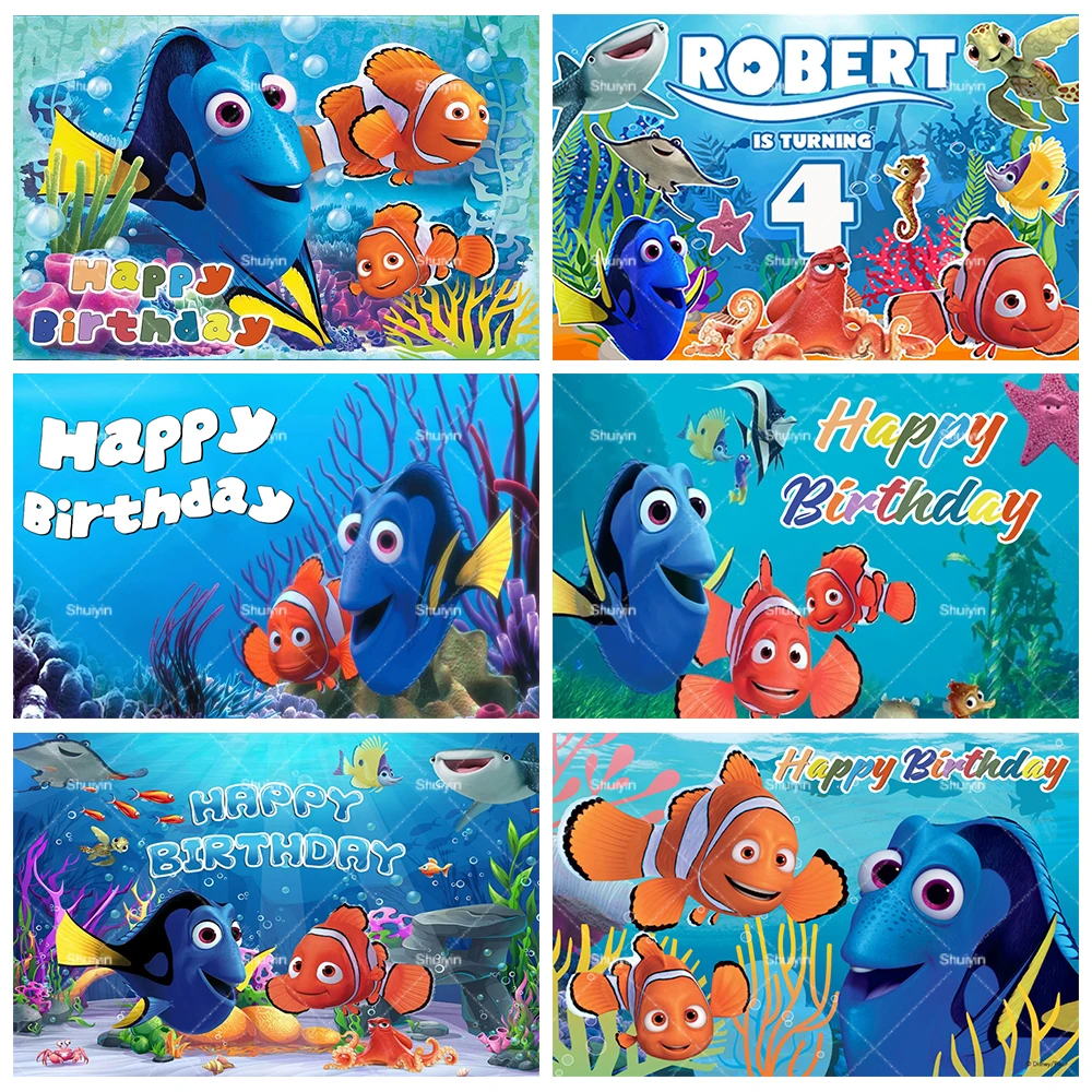 

Cartoon Finding Nemo Background Children's Birthday Party Decoration Supplies Baby Shower Banner Backdrop Gift Photo Booth Props