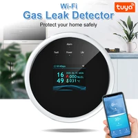 Tuya-Detector de fugas de Gas Wifi, alarma de Gas Combustible, pantalla a Color, pantalla de temperatura, aplicación Smart Life para cocina, Villa, almacén