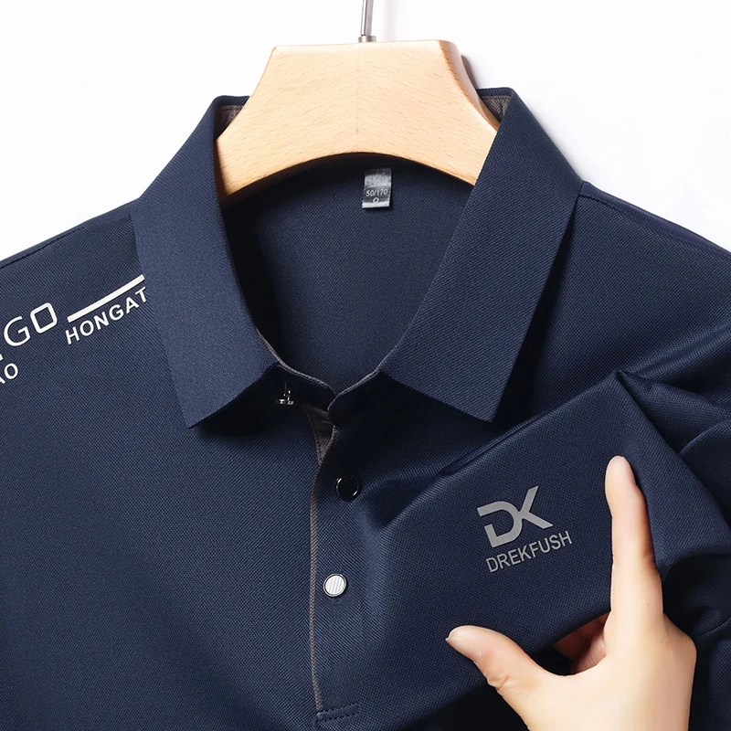 

High Quality Brand Men's Polo Shirt Lapel Letter Print Short Sleeve Breathable T-shirt Summer Business Classic Fashion Menswear