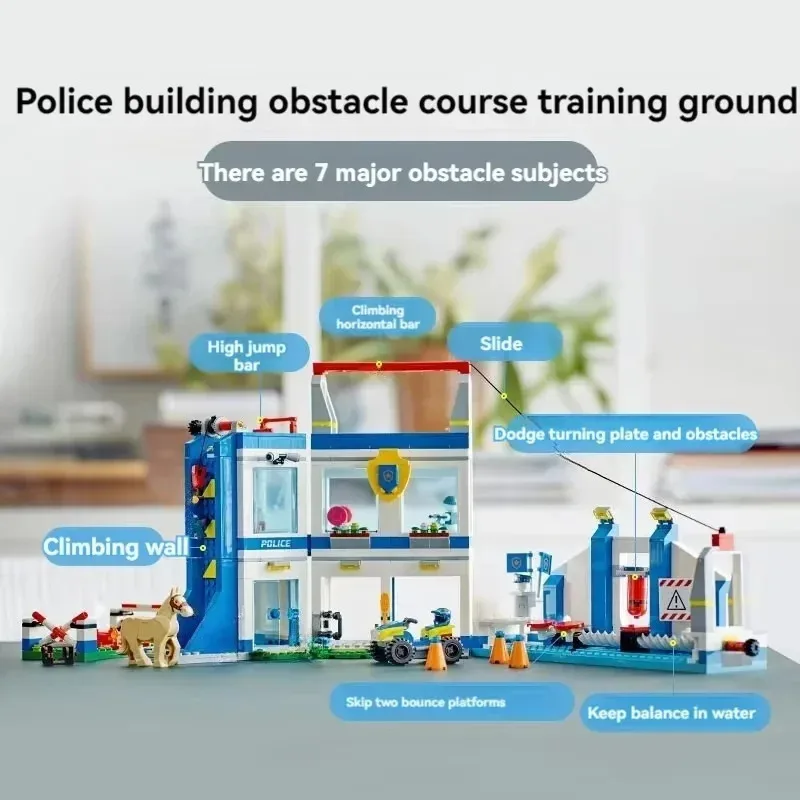 Совместимые наборы, городская серия, строительные блоки 60372, полицейская обучающая академия, полицейская машина, полицейская машина, детские игрушки, подарки