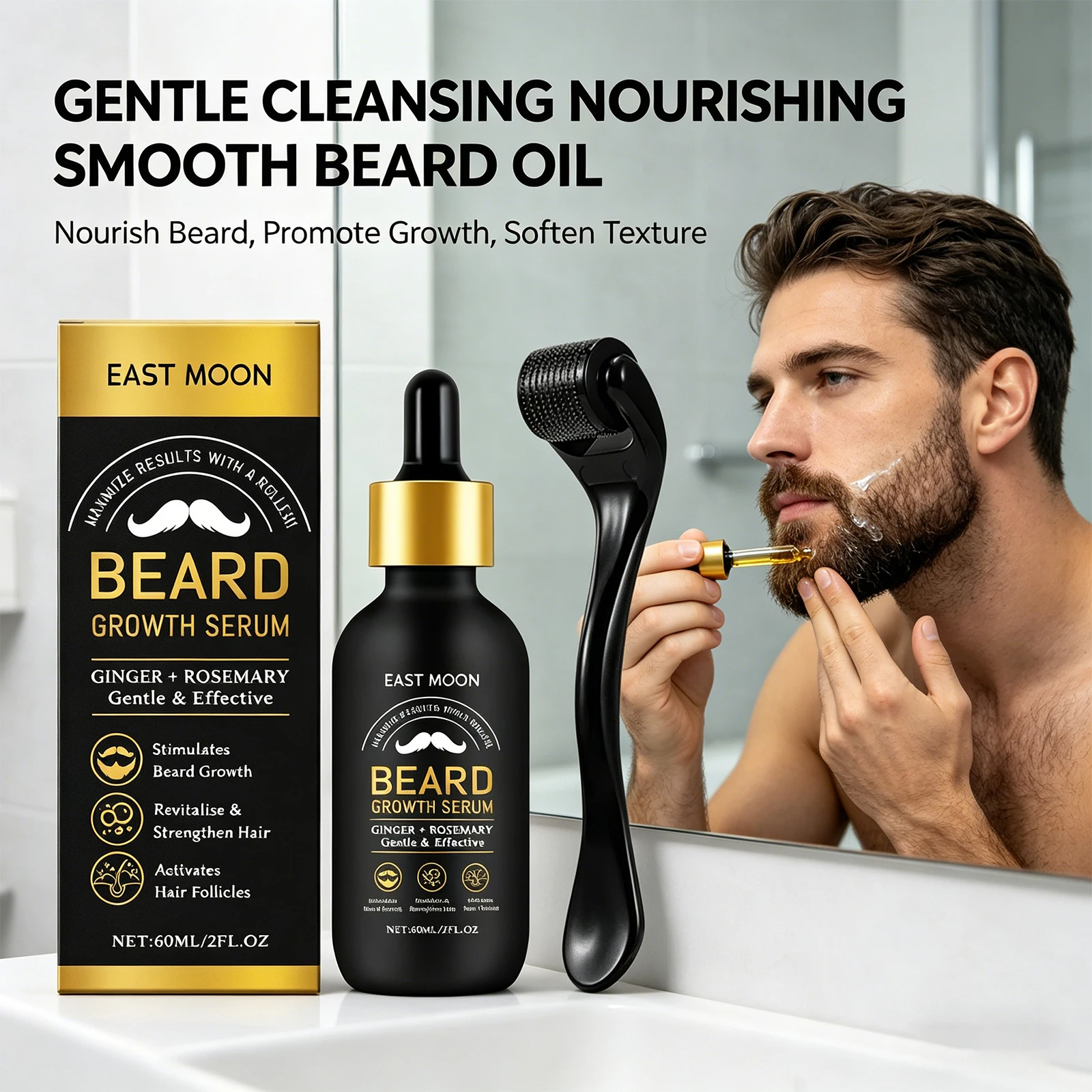 Men'S Grooming Tonic - Beard Growth Oil Thickening Serum Promotes