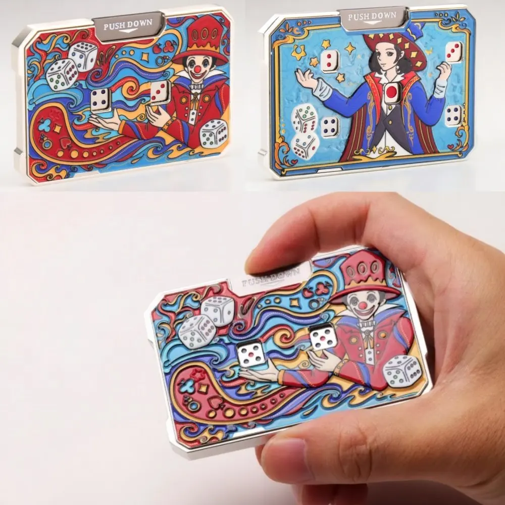 Metalowy Spinner Fidget z Motywem Kostek do Gry, Obrotowy, EDC, na Biurko, Redukujący Stres, Zabawka na Imprezę, Przenośny, Ułatwiający Relaks