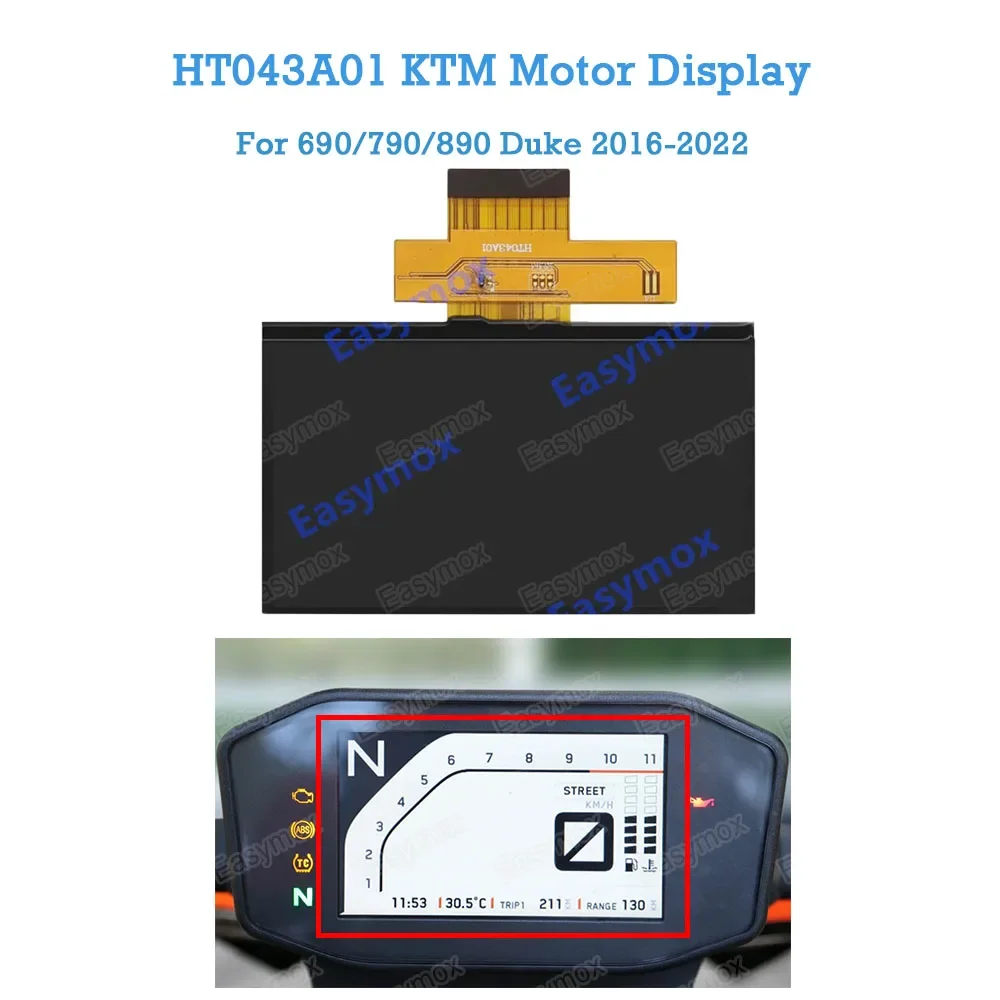 Motorcycle LCD Display Screen for KTM 690 790 890 Duke 2016-2022 Speedometer Instrument Cluster Dashboard Repair HT043A01