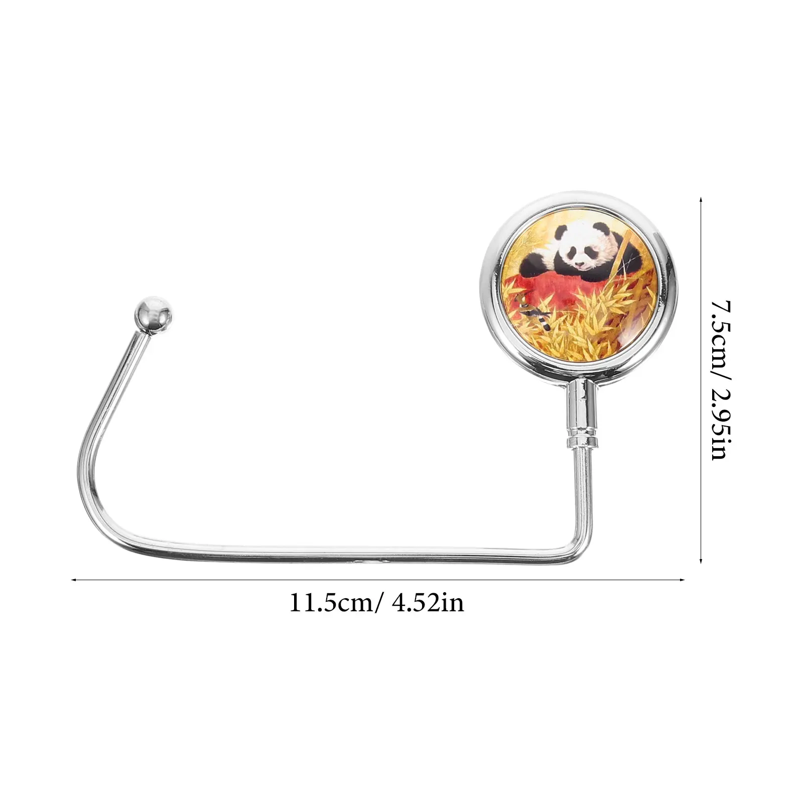 2pcs Bag Stainless Steel Panda Design Purse Hangers For Table Purse Hanger Desk Table Handbag Holder Travel Use SchoolbagHooks