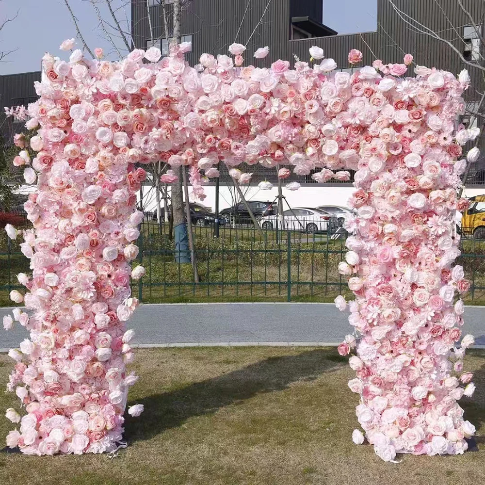 other wedding decorations artificial silk white rose hydrangea flower wall backdrop wedding arch for wedding party decoration