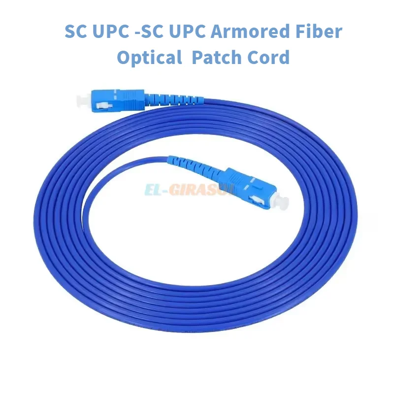 1pcs SC UPC -SC UPC Armored Fiber Optical Cable Patch Cord Simplex SM  Fiber Optic Jumper Cable 3m/5m/10m/15m/20m/30m FTTH