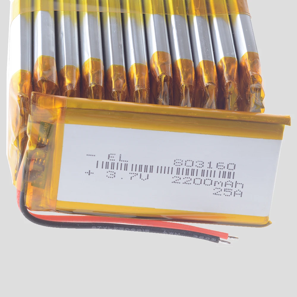 أسلاك السيليكون 803160 3.7 فولت 2200 مللي أمبير بوليمر ليثيوم يبو بطارية قابلة للشحن بطاريات ليبو