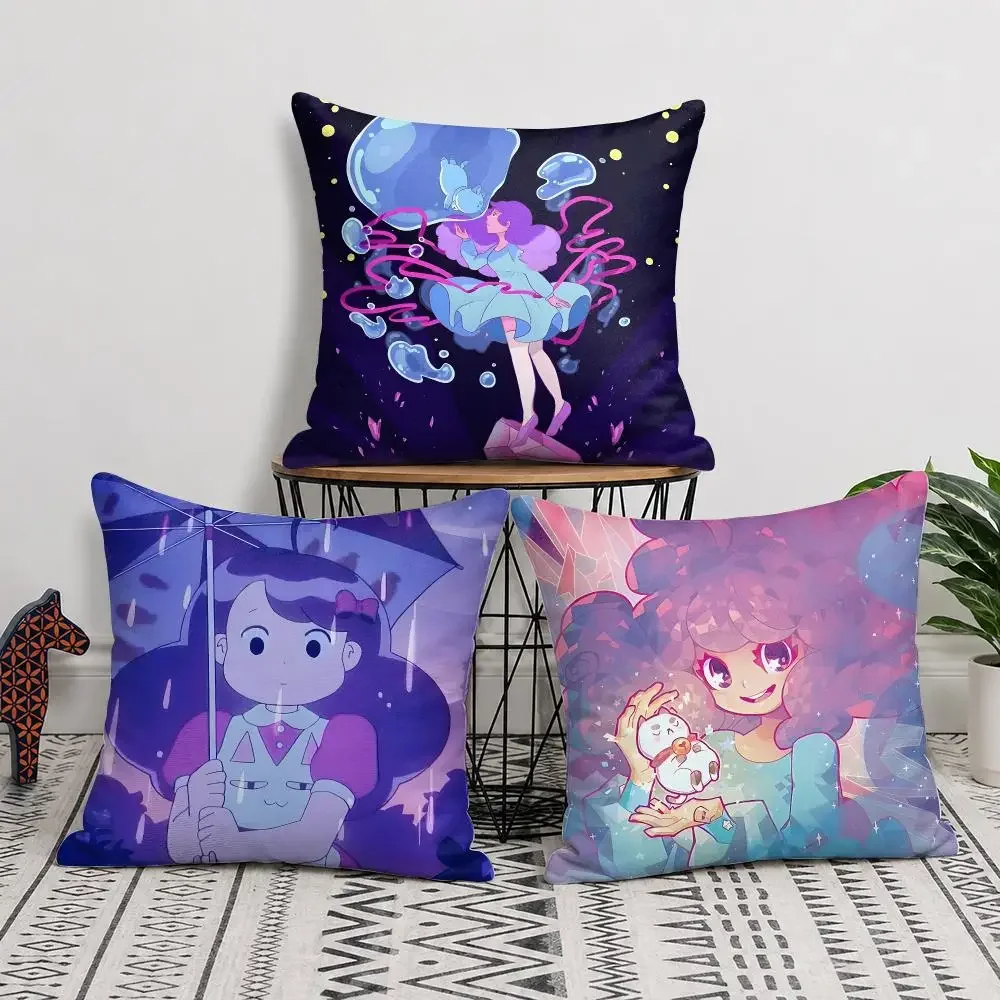 Cartoon B-Bee And PuppyCat Cushion Cover Double-Sided Plush Sofa Cushion Covers Organic Breathable Invisible Zipper