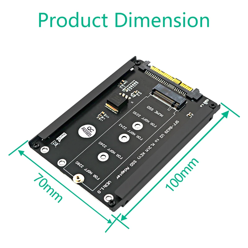 Adaptador M.2 NVME Key M SSD a SFF-8639 U.2, convertidor elevador con soporte de marco, compatible con 2230, 2242, 2260, 2280 M.2 SSD para PC de escritorio