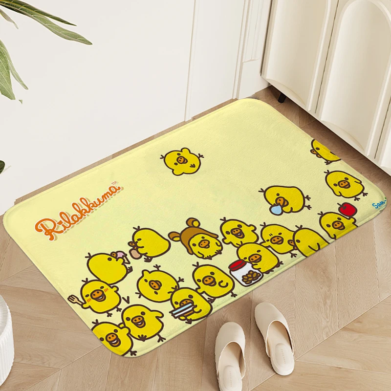 

Rug for Kids Bedroom R-Rilakkumas Cute Hallway Foot Mat Doormat Entrance Door Washable Non-slip Living Room Bathroom Carpet