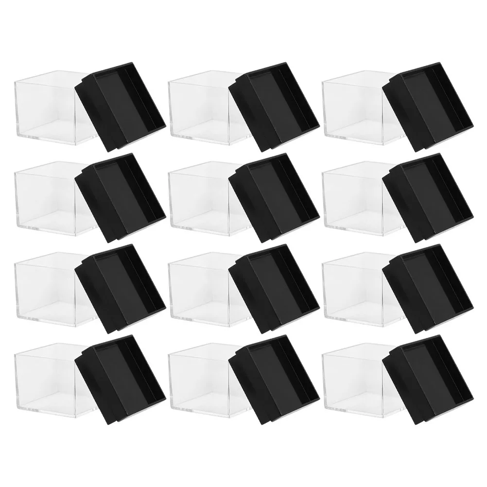 

12 Pcs Display Case Small Clear Boxes Containers for Crystals Mineral Specimen Storage Transparent Rocks Stones Plastic