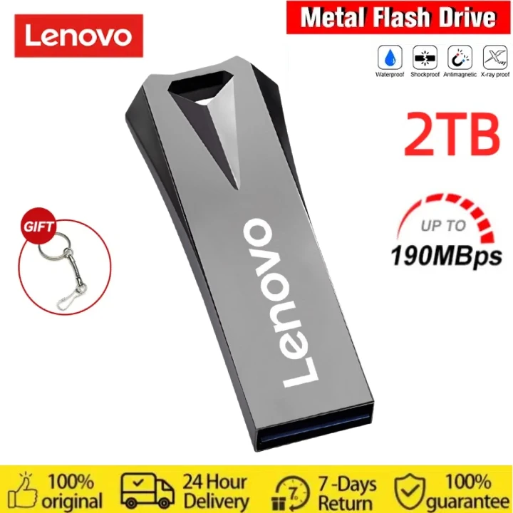 Lenovo แฟลชไดรฟ์ USB 2TB, แฟลชไดรฟ์ขนาดเล็ก3.0ความเร็วสูงแฟลชไดรฟ์ปากกา128GB USB 3.0สติ๊ก1TB USB ที่เก็บข้อมูลอุปกรณ์ USB