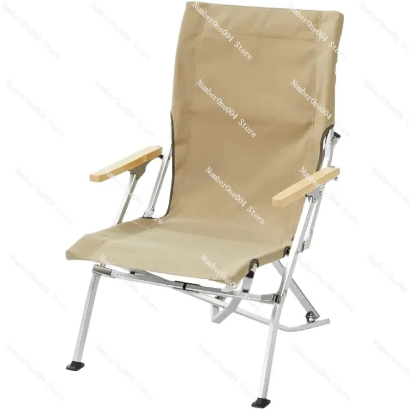 Applicable to Low Beach Chair - Portable, Folding Camping Chair - Ultra Light Outdoor Chair - Khaki