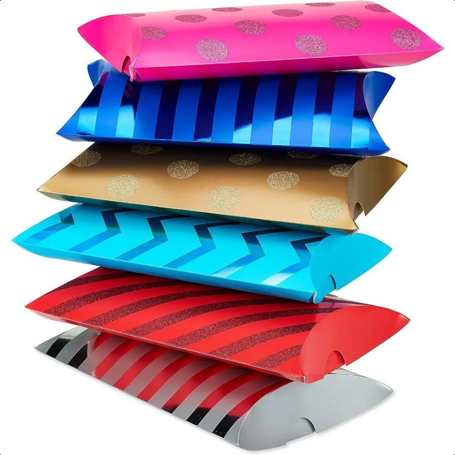 

Pillow Gift Boxes Bright Multicolored 6 Boxes