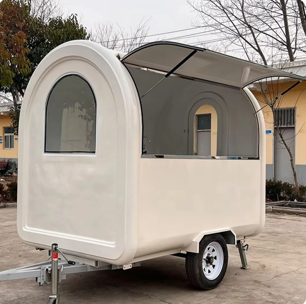 شاحنة طعام صغيرة متنقلة على شكل دونات مناسبة لبيع الشوارع، مناسبة لأعمال شاحنات الطعام وسوق مقطورات الطعام المتنقلة