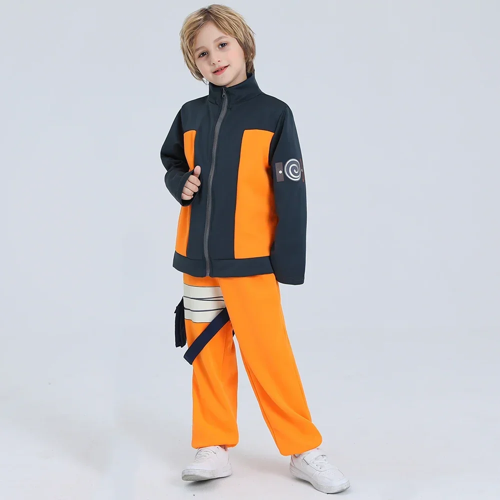 Luxe Jongens Anime Ninja Cosplay Kostuum Kinderen Verkleedkleding Halloween Carnvial Verkleedpartij Outfit