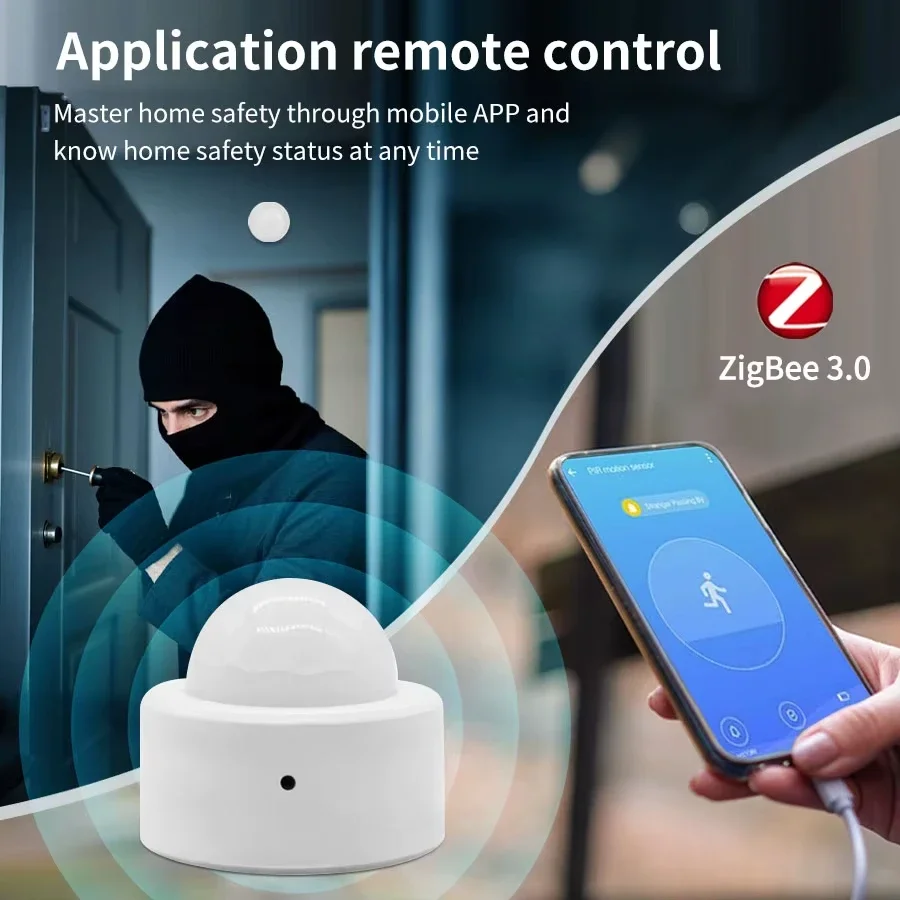 Zigbee 3.0 Smart PIR Motion Sensor Human Body Infrared Detector Security Alarm Works with Tuya Alexa Google Home