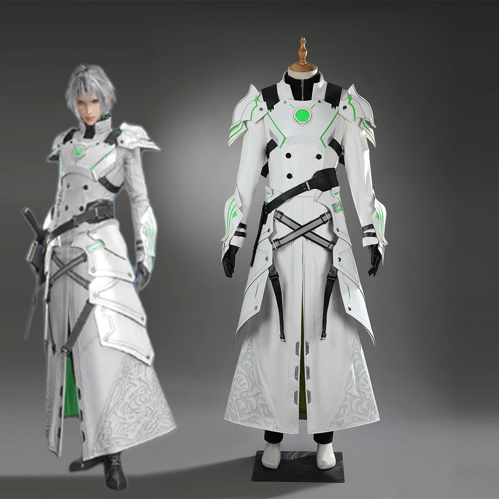 Game FFVII Youth Sephiroth Cosplay EC Costume Men Fantasia White Combat Uniform Full Set Halloween Carnival Party Warrior Suit