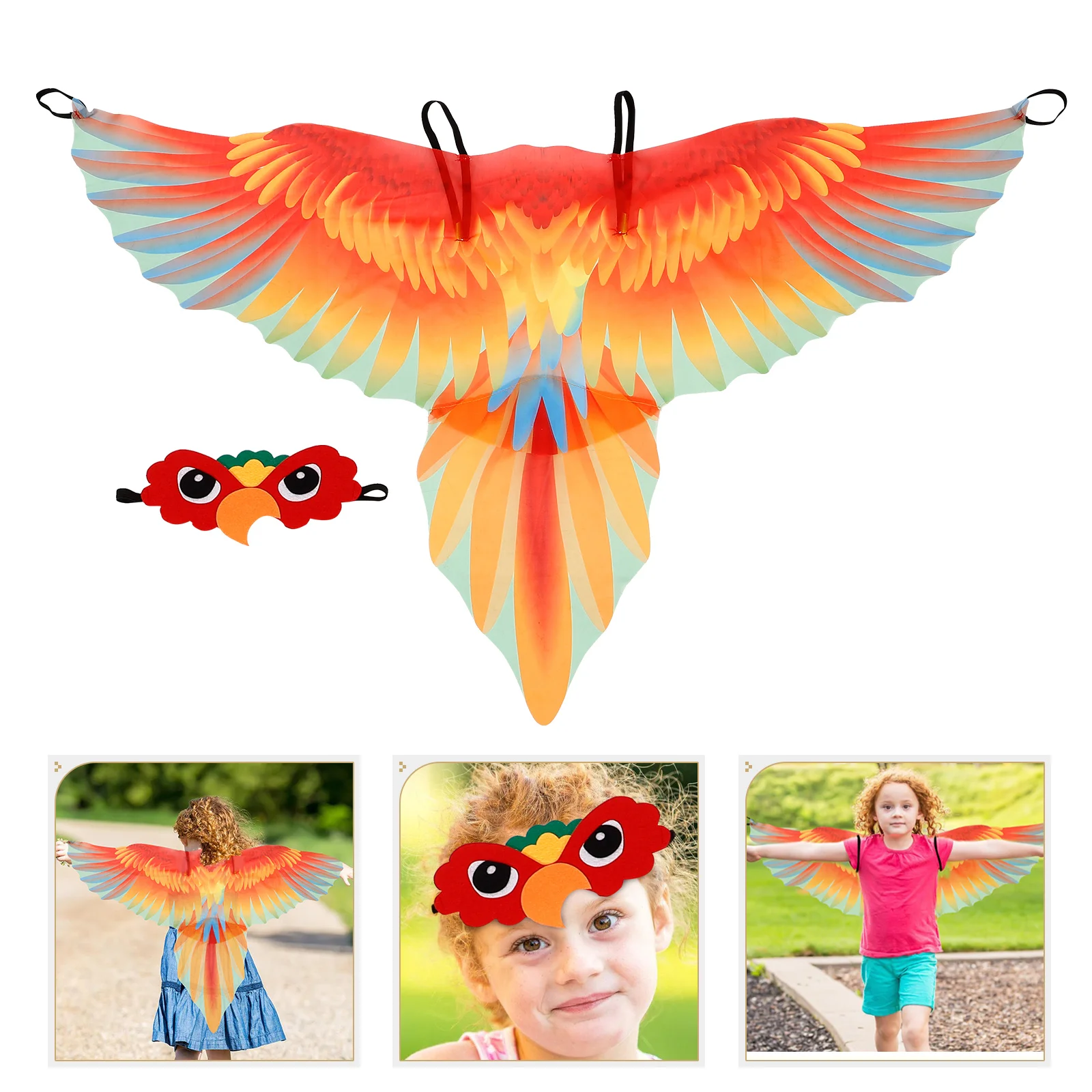 

Parrot Wings Cape Party Cloak Prop Cosplay Children Dress Bat Costume Simulation Cloth Creative Photograph Kids