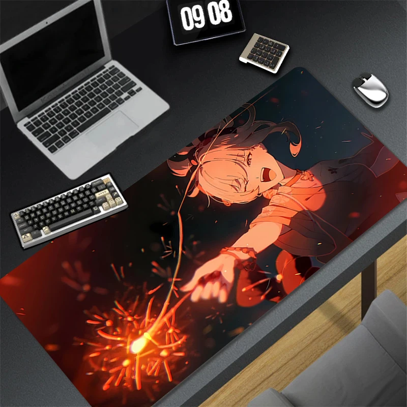 Rubber Anti Slip Fun Mouse Pad Luxury Gaming Accessories Desk Mat G-genshin Impact Naganohara Yoimiya Office Computer Mousepad