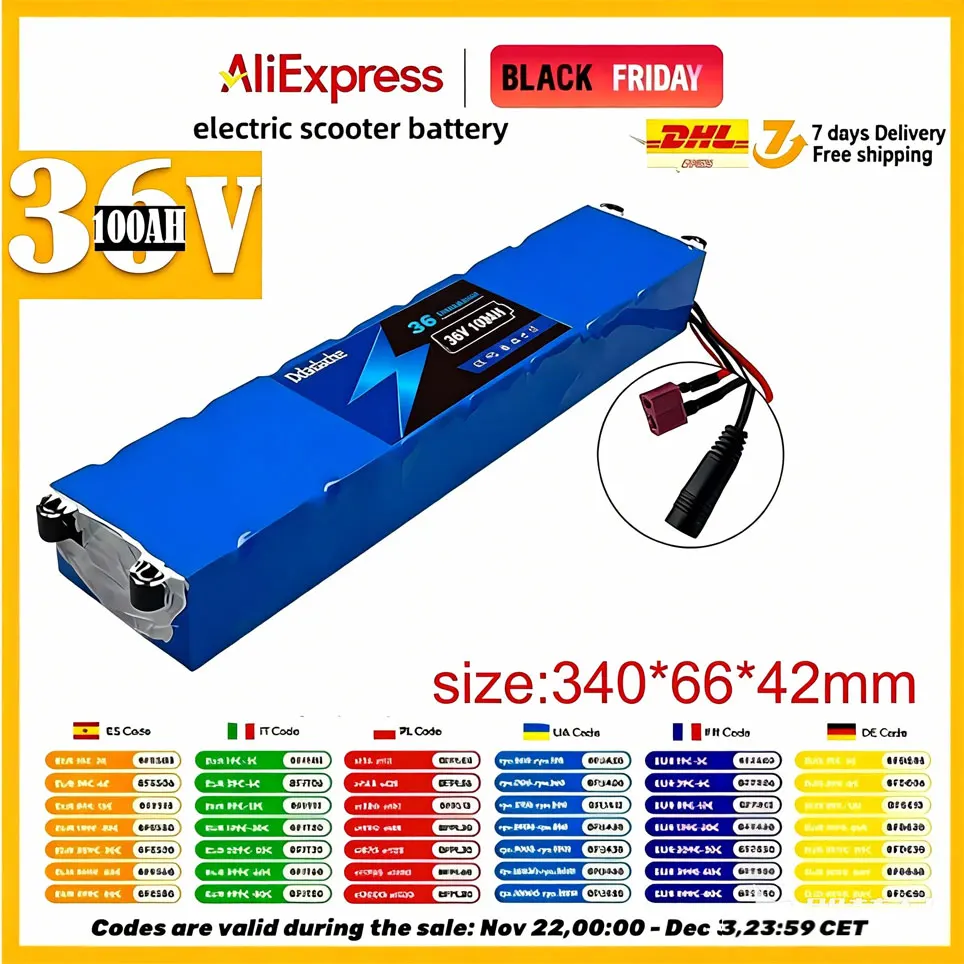 Batterie au lithium 10S3P 36V 18650, adaptée à la batterie de scooter électrique Xiaomi M365 + chargeur 42V ✅