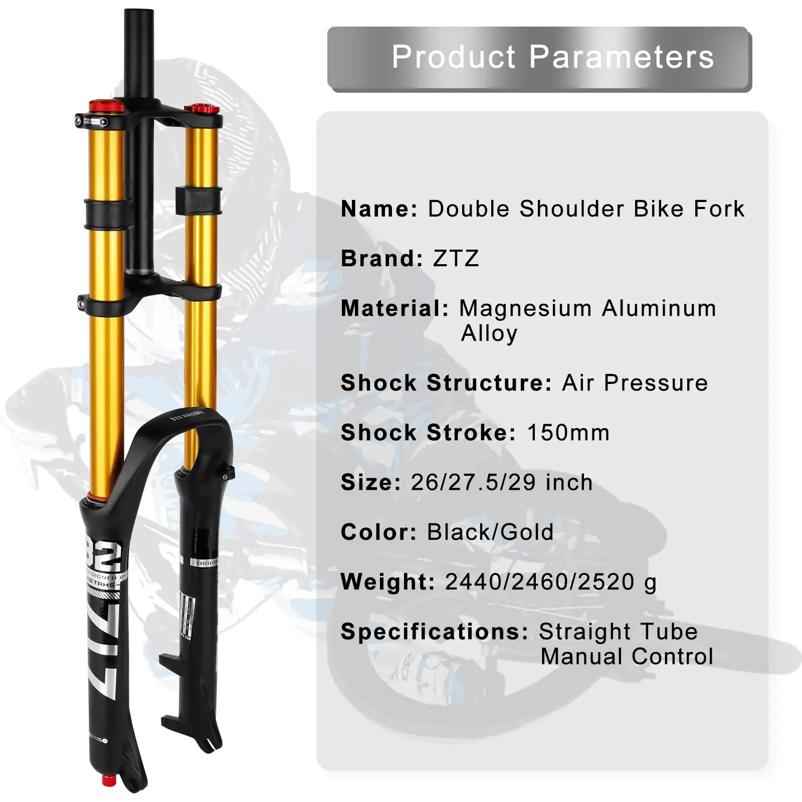 ZTZ Bike Suspension Fork 26/27.5/29\