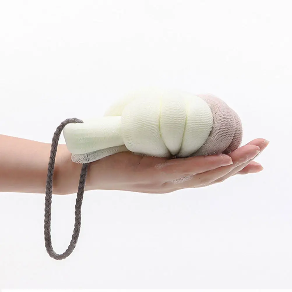 4Pcs Bath Ball Double Color Mesh Sponge Quick Pouf Soft Comfortable Bath Lily Relaxing Body Clean Skin