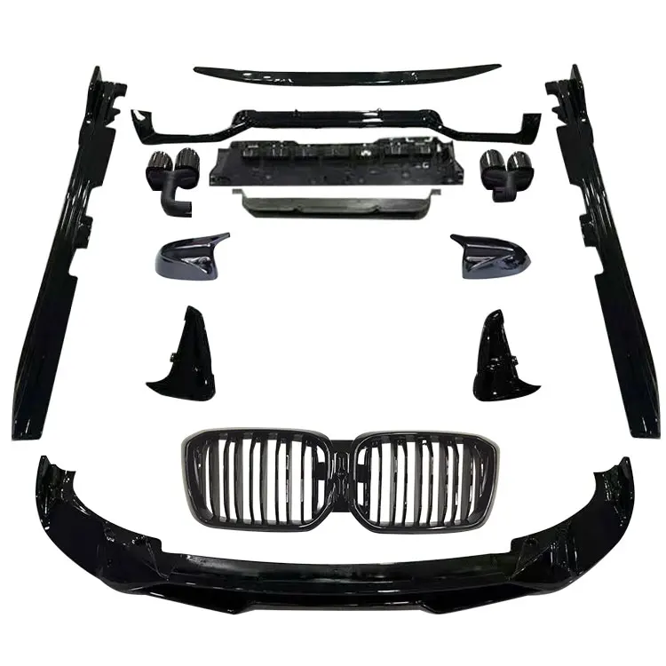 Car Accessories Black Knight Warrior Kits Grille Front Lip Mirror Cover Side Skirt Rear Diffuser for BMW X4 G02 2021-2024